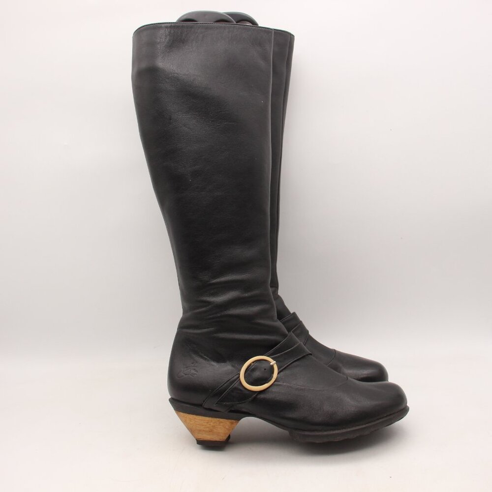 John Fluevog Tall Boots Women's Size 9 Black Leather